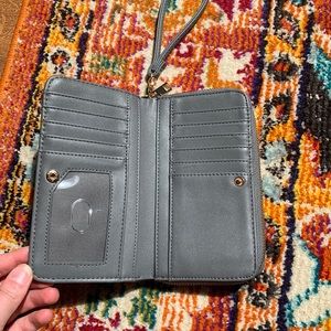 Large gray wristlet wallet clutch